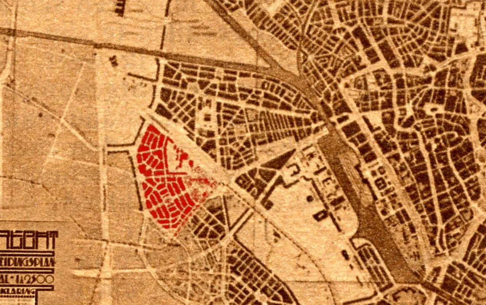 Historische stedenbouwkundige kaart Utrecht west Oog in Al uitbreidingsplan Berlage geschiedenis