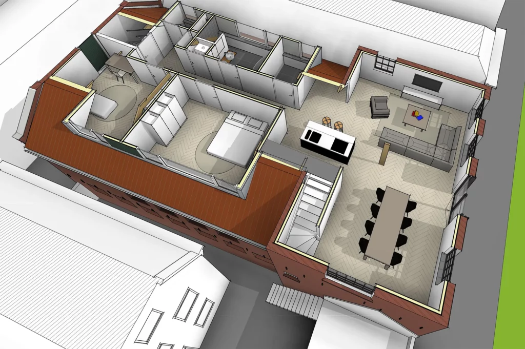 3D plattegrond pakhuis